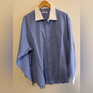 Pierre Cardin Blue Patterned Shirt with White Accents EUC $10 With a Bundle of 3